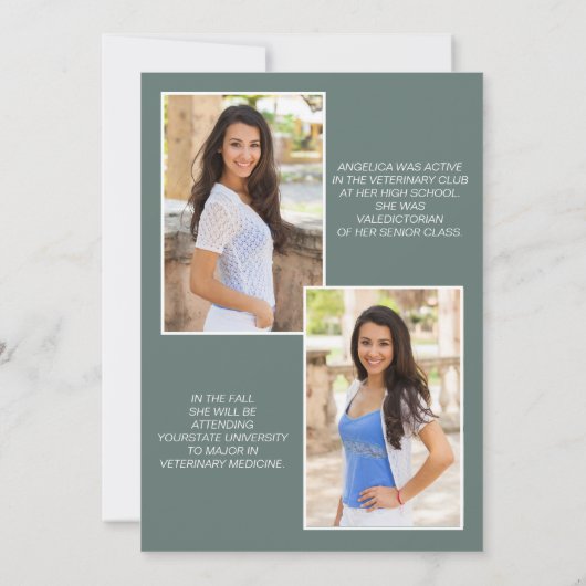 Modern Sage Green Abschluss 3 Foto Class 2022 (Rückseite)