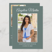 Modern Sage Green Abschluss 3 Foto Class 2022 (Vorne/Hinten)