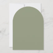 Modern Sage Green and White Simple Arch Wedding Einladung (Rückseite)