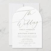 Modern Sage Green and White Simple Arch Wedding Einladung (Vorderseite)