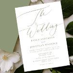 Modern Sage Green and White Simple Wedding Einladung<br><div class="desc">Moderne Sage Green und White Simple Wedding Einladung für eine moderne Hochzeit formell oder informell. Weiß und Weiß mit beeindruckender moderner Kalligraphie.</div>