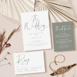 Modern Sage Green and White Simple Wedding Einladung<br><div class="desc">Erleben Sie die Freude an Ihrer anstehenden Feier mit unserer Modern Sage Green and White Simple Wedding Invitation, einem Design, das Bände mit seiner schlichten Eleganz spricht. Es ist nicht nur eine Einladung, es ist eine Vorschau auf die bemerkenswerte Geschichte der Liebe, die sich bald entfalten wird. Mit diesem raffinierten...</div>