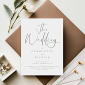 Modern Sage Green and White Simple Wedding Einladung