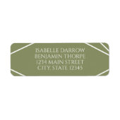 Modern Sage Green and White Wedding Address Label (Vorne)