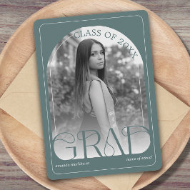 Modern Sage Green Arch Graduation Announcement Ankündigung
