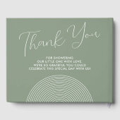 Modern Sage Green Baby Shower geometric Gästebuch (Rückseite)