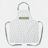 Modern Sage Green Baking Muster Name Schürze (Vorderseite)