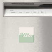 Modern sage green beige clean dirty dishwasher magnet (In Situ (Geschirrspüler))