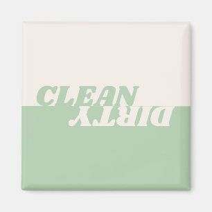 Modern sage green beige clean dirty dishwasher magnet