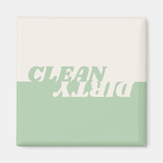 Modern sage green beige clean dirty dishwasher magnet (Vorne)