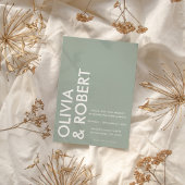 Modern Sage Green Bold Minimalistisch Wedding Einladung
