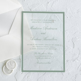 Modern Sage Green Border Wedding Acryleinladungen