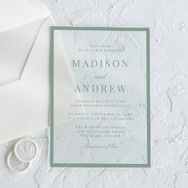 Modern Sage Green Border Wedding Acryleinladungen