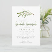 Modern Sage Green Botanic Bridal Brunch Einladung (Stehend Vorderseite)