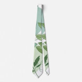 Modern Sage Green Botanical Leaf Pattern Krawatte (Vorderseite)