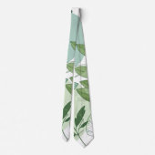 Modern Sage Green Botanical Leaf Pattern Krawatte (Rückseite)