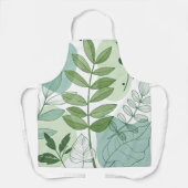 Modern Sage Green Botanical Leaf Pattern Schürze (Vorderseite)