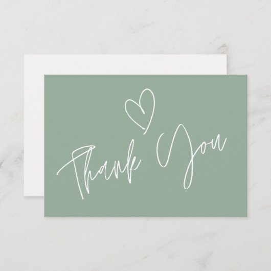 Modern Sage Green Brautparty Danke Karte (Vorne/Hinten)