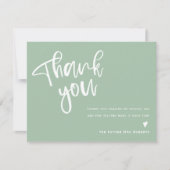 Modern Sage Green Brautparty Danke Karte (Vorderseite)