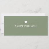 Modern Sage Green Business Logo Gift Certificate (Rückseite)