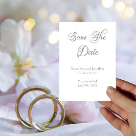 Modern Sage Green Calligraphy Save the Date Card Einladung