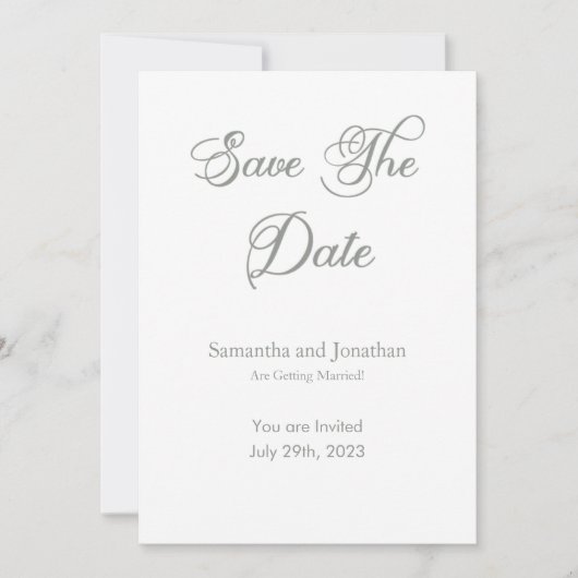Modern Sage Green Calligraphy Save the Date Card Einladung (Vorderseite)