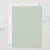 Modern Sage Green Charcoal Script Hochzeit Einladung (Rückseite)