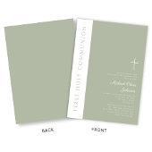 Modern Sage Green Cross Erste Heilige Kommune Einladung