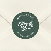 Modern Sage Green Custom Wedding Vielen Dank für I Runder Aufkleber