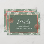 Modern Sage Green Dandelcard Einsteckkarte Begleitkarte (Vorne/Hinten)