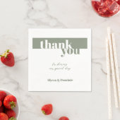 Modern Sage Green Danke Hochzeit Serviette (Beispiel)