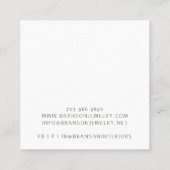 Modern Sage Green Earring Display Card Quadratische Visitenkarte (Rückseite)