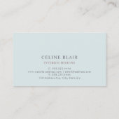 Modern Sage Green Einfach Minimalistisch Visitenkarte (Rückseite)