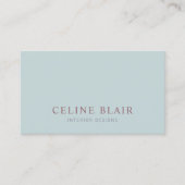 Modern Sage Green Einfach Minimalistisch Visitenkarte (Vorderseite)