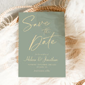 Modern Sage Green Elegante Minimalistische Hochzei Save The Date