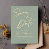 Modern Sage Green Elegante Minimalistische Hochzei Save The Date