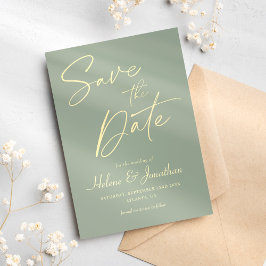 Modern Sage Green Elegante Minimalistische Hochzei Save The Date
