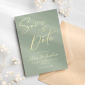 Modern Sage Green Elegante Minimalistische Hochzei Save The Date