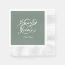 Modern Sage Green Elegante White Script Hochzeit