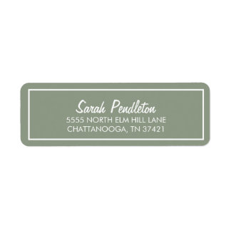 Modern Sage Green Elvory White Script