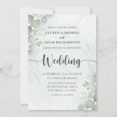 Modern Sage Green Eucalyptus Wedding Invitation Einladung (Vorderseite)