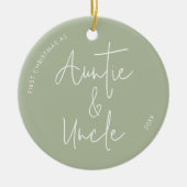 Modern Sage Green First Weihnachtsbummel Uncle Keramik Ornament (Vorne)