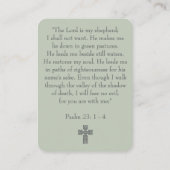 Modern Sage Green Funeral Psalm 23 Prayer Card Visitenkarte (Rückseite)