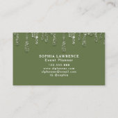 Modern Sage Green Glitzer Visitenkarte (Rückseite)