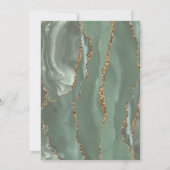 Modern Sage Green Gold Agate Hochzeit Einladung (Rückseite)