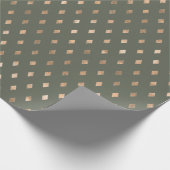 Modern Sage Green Gold Muster Geschenkpapier (Ecke)