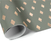 Modern Sage Green Gold Muster Geschenkpapier (Rolleneckpunkt)