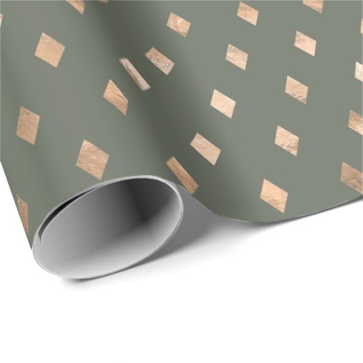 Modern Sage Green Gold Muster Geschenkpapier (Rolleneckpunkt)
