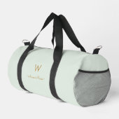 Modern Sage Green Gold Script Monogram Duffle Bag (Rechte Ecke)
