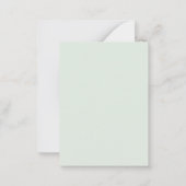Modern Sage Green Gold Script Monogram Mitteilungskarte (Rückseite)